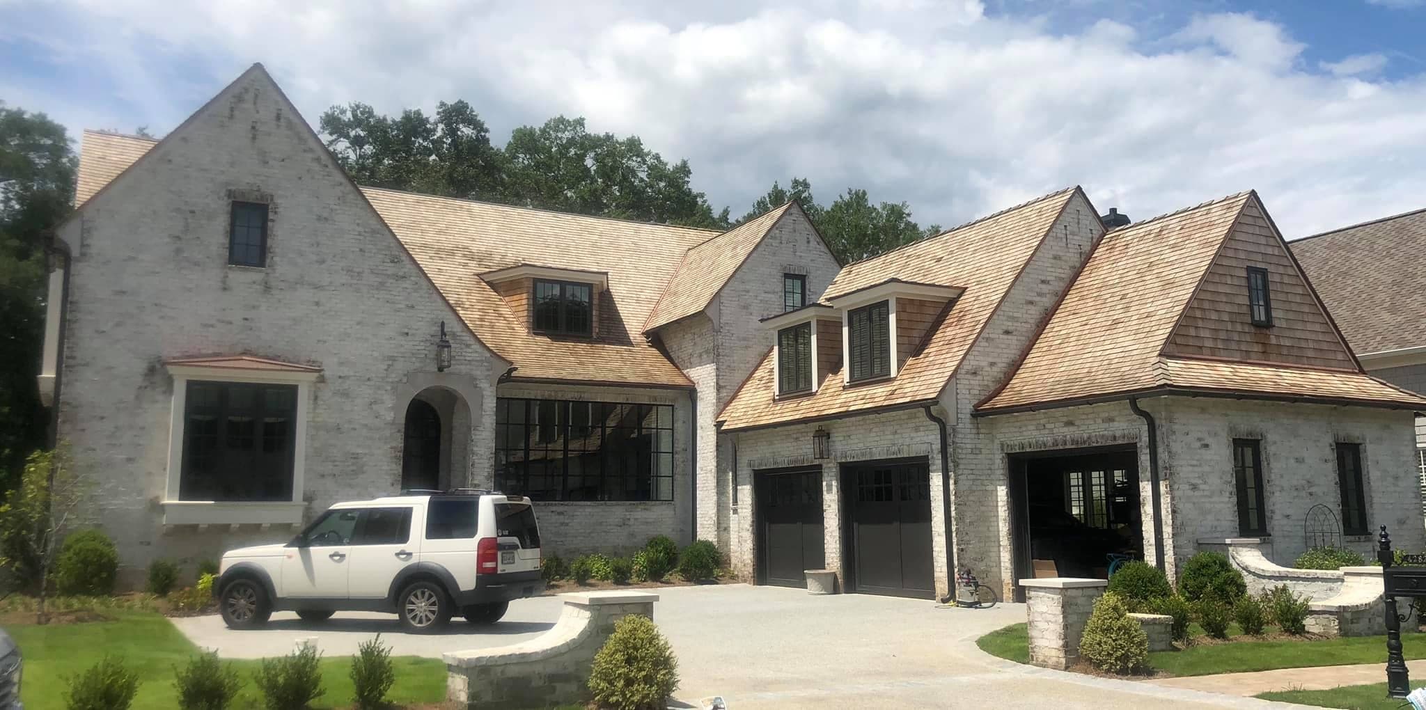 Breathable lime wash finish on exterior masonry by Lazar Stucco — project 1
