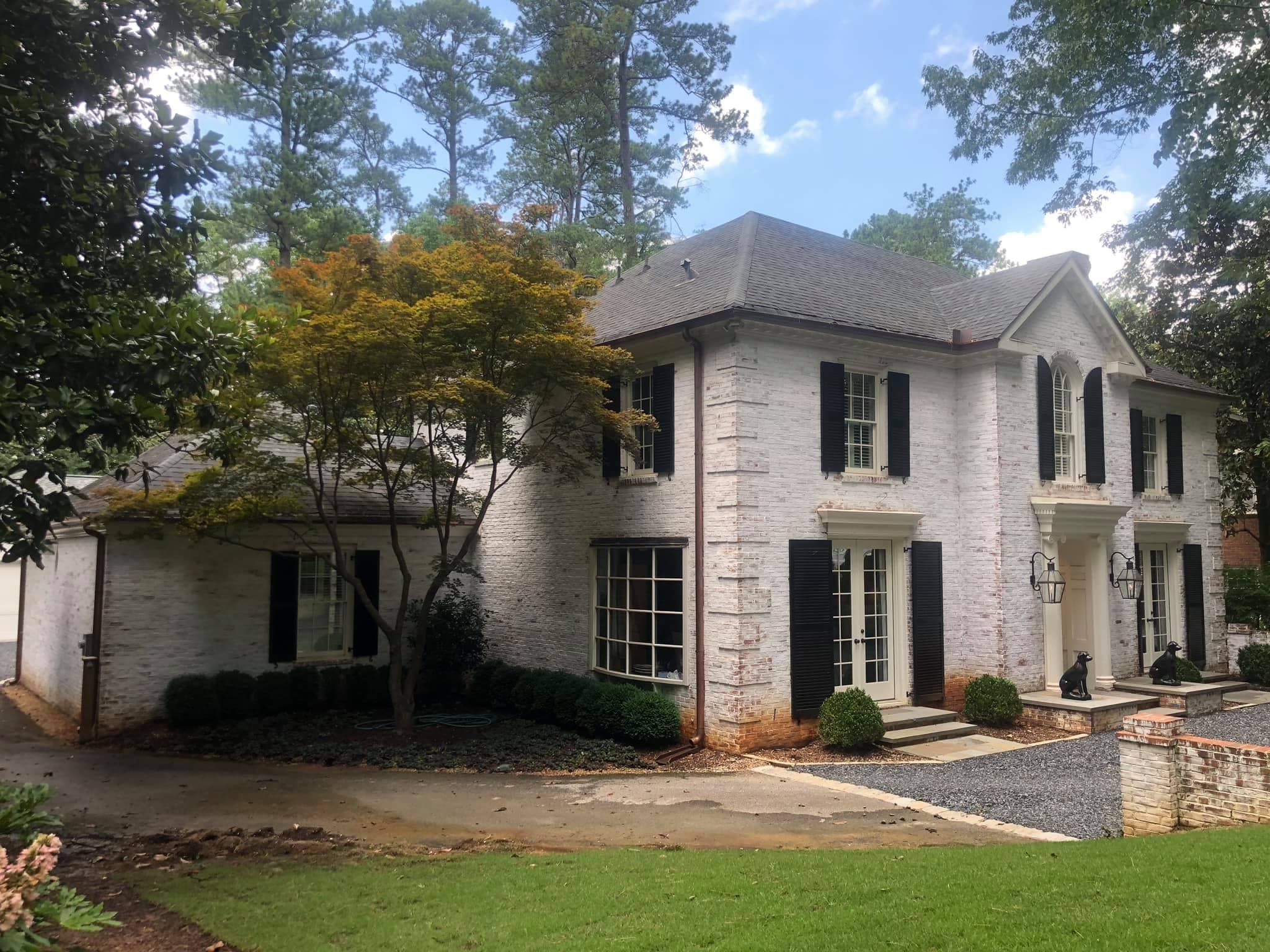 Breathable lime wash finish on exterior masonry by Lazar Stucco — project 14