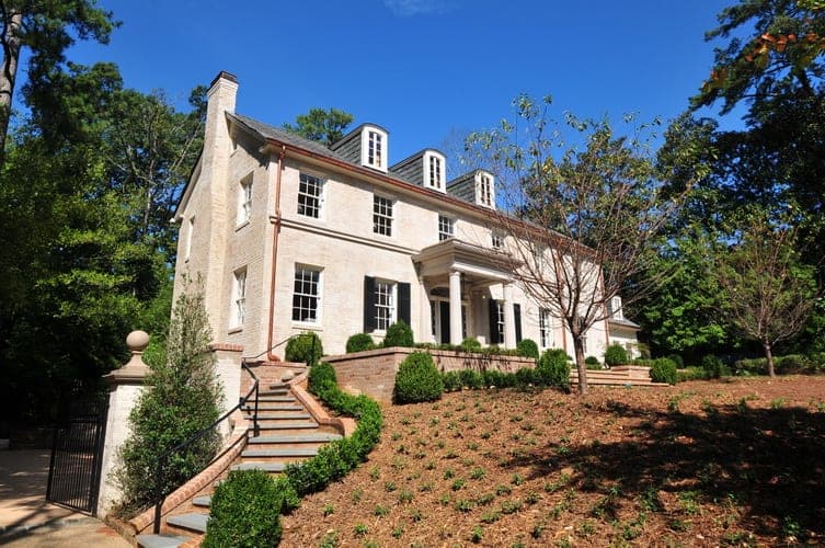 Breathable lime wash finish on exterior masonry by Lazar Stucco — project 4